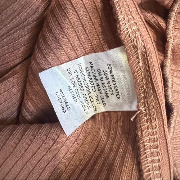 Nordstrom BP -Tie-Front Lettuce Edge Ribbed Mini Dress -Size: XL - New With Tags - Picture 4 of 6